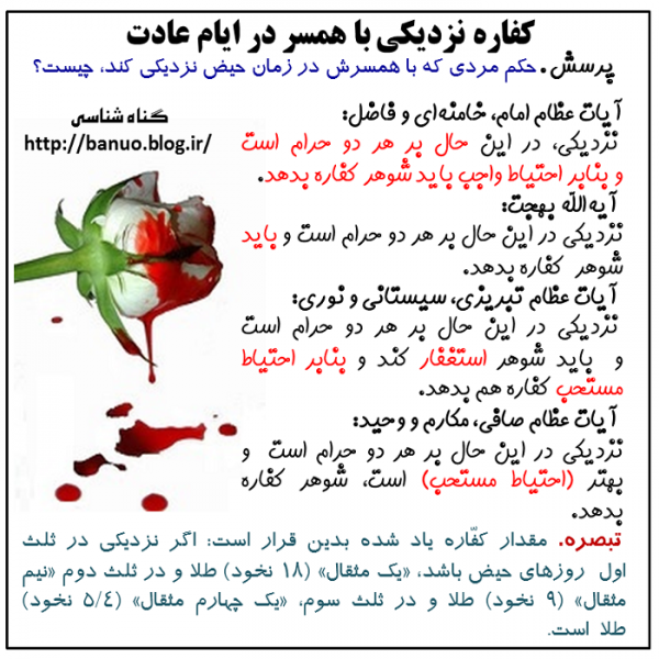  ارضا شدن چه فوایدی دارد + کفاره سکس در پریودی + احتمال بارداری در پریودی