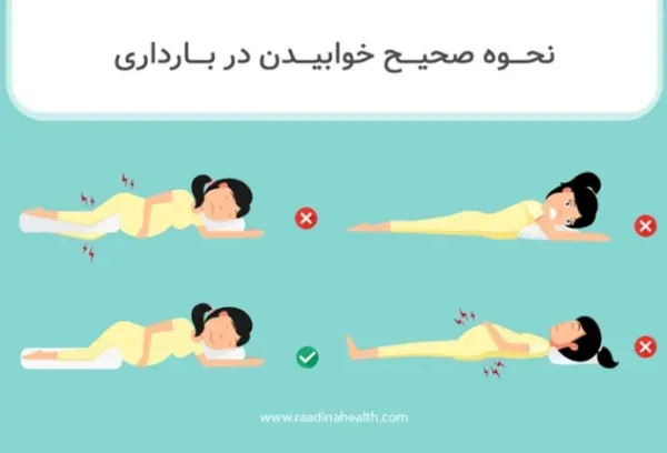  عکس درست خوابیدن در بارداری