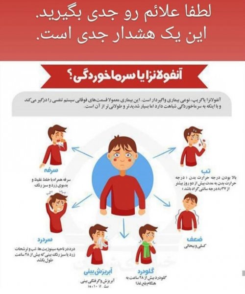  علائم آنفولانزا در بزرگسالان+علائم آنفولانزا در کودکان