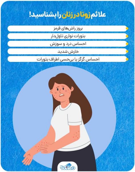  عکس بیماری زونا در زنان